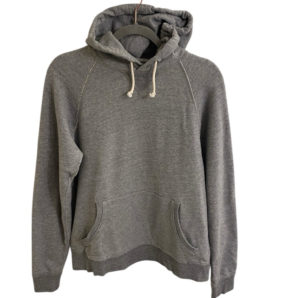 J.CREW VINTAGE FLEECE HOODED SWEATSHIRT SZ MEDIUM SOFT GRAY HOODIE THICK & WARM - Picture 2 of 15